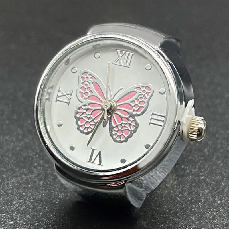 Montre Anneau pour Femmes et Hommes Montre Analogique à Quartz Cadran à Chiffres Romains Bracelet