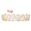 18K Gold Plated Tooth Rapper Jewelry Iced Out Grills For Women Men Hip Hop Teeth Grillz Rhinestones
