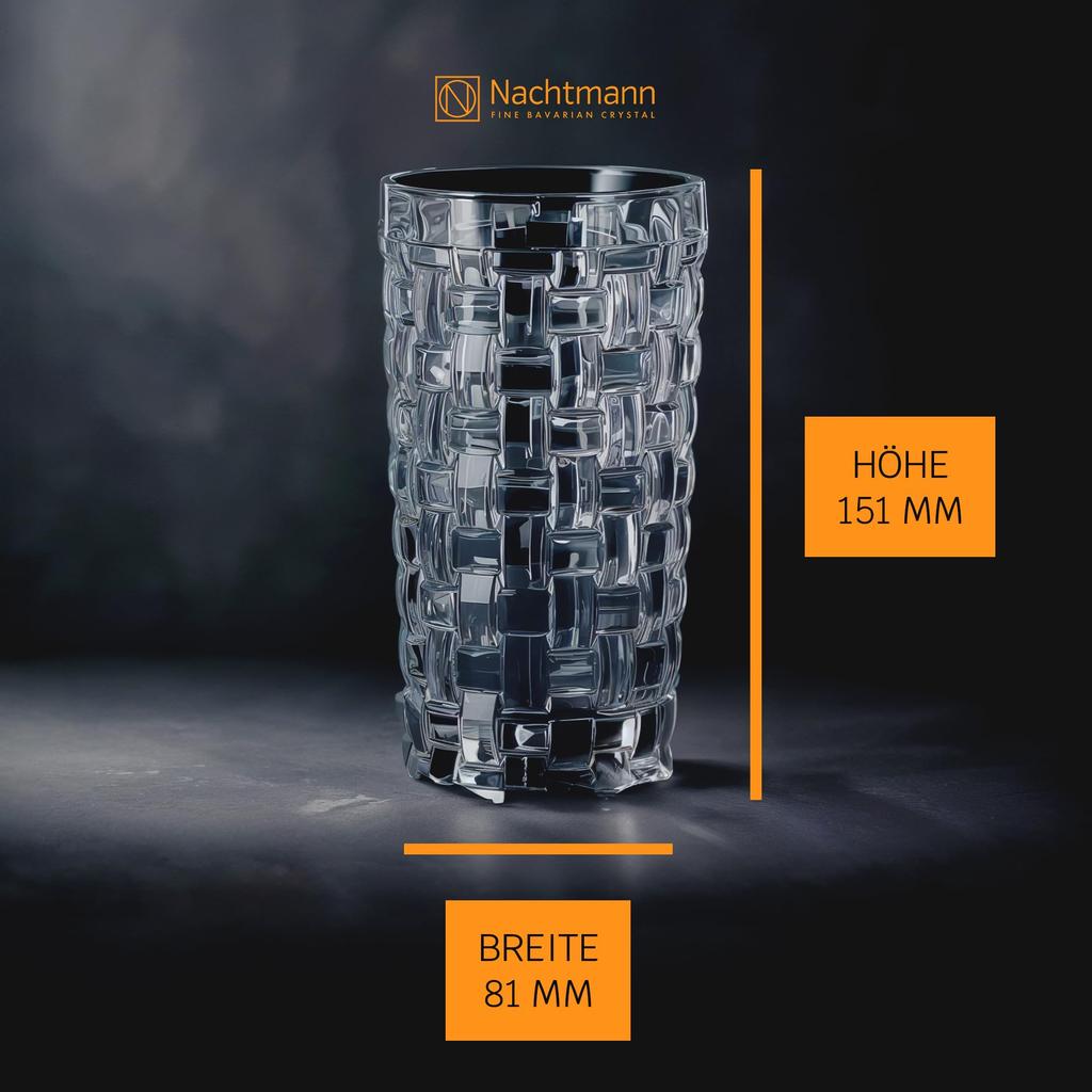 Nachtmann Bossa Nova Long Drink Glasses, Crystal Glass, 150mm/395ml, 92075, Pack of 4