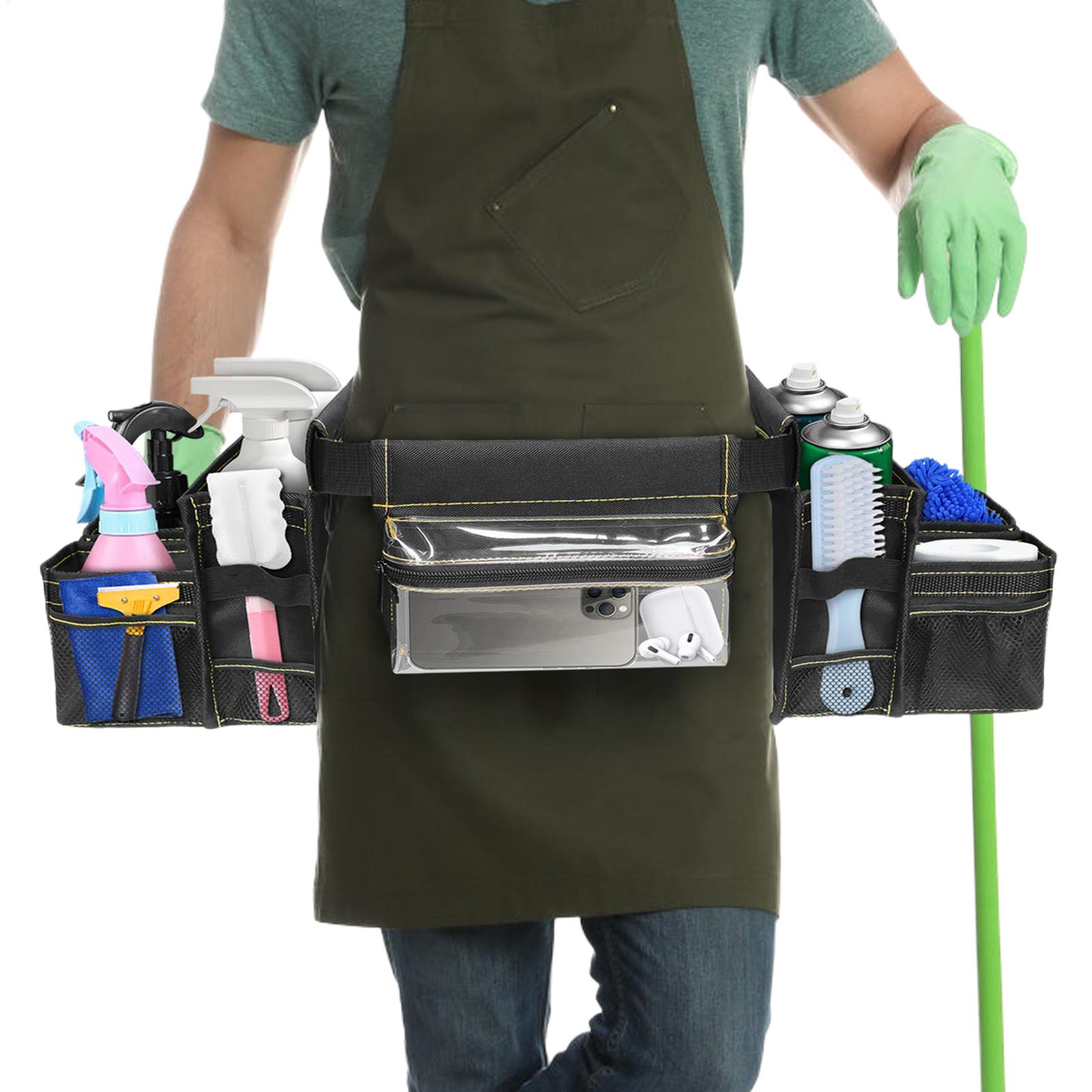 

Gardening Tool Belt Adjustable Waterproof Waist Belt Bag Toolbelt with Multiple Pouches Housekeeping Apron for Plumbing CN