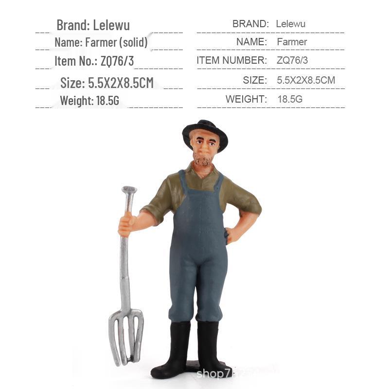Cross-Border Farm Scene Worker Doll: Female Farmer with Shovel Ornament for Model Landscaping