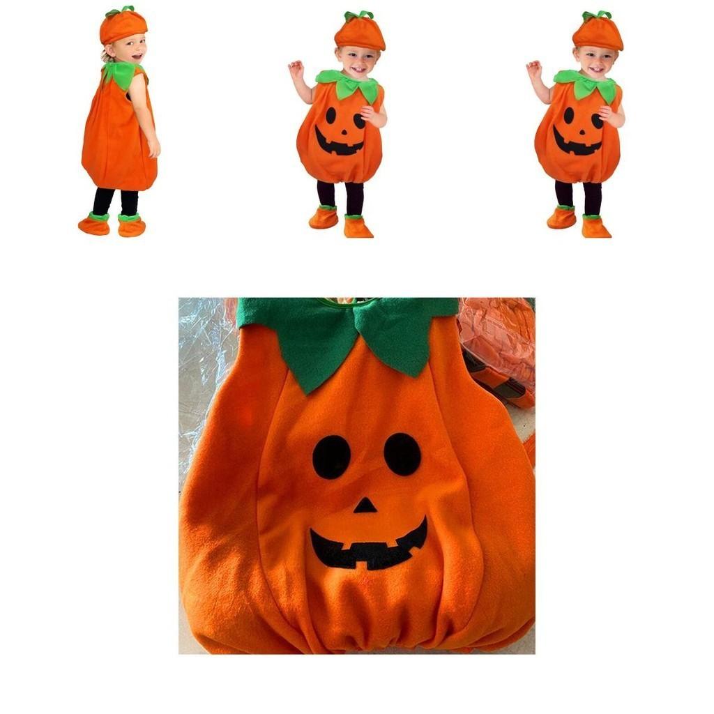 Vibrant Orange Pumpkin Fancy Dress For Children Halloween Celebration Events