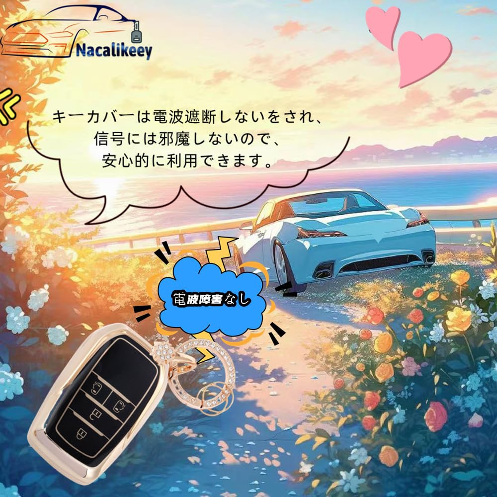 Nacalikeey Cute Key Case, Snow Key Holder, Key Case, Sparkle, Key Cover, Gorgeous Style, Black