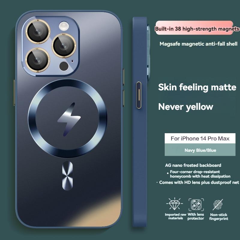 New Desert Gold Magsafe Magnetic Wireless Charge Phone Case for For Iphone 16 15 14 13 12 Pro Max Plus Camera Lens Protection Cover
