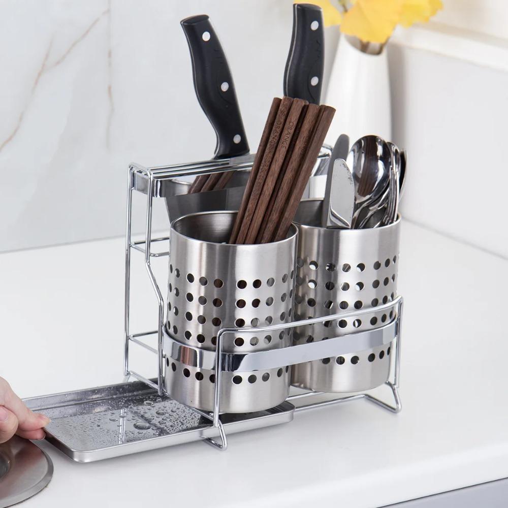 Rust-proof Cutlery Holder Well-ventilated Cutlery Basket Dinnerware Organizer  Kitchen Accessories