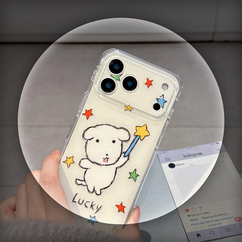 

Creative 3D Star Big Head Dog Case for iPhone 17/16 Pro Max/15/14 Girls Heart Design iPhone 16