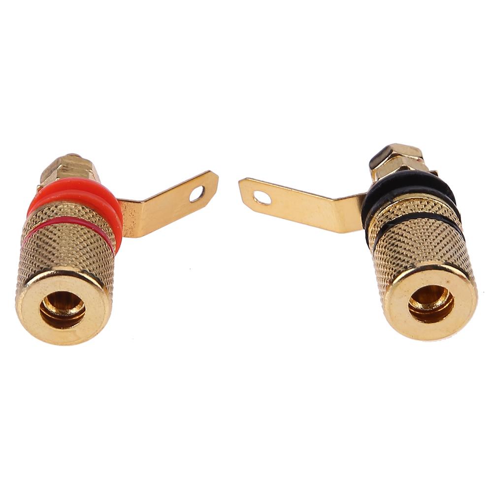 10-2pcs 42mm Gold Plated Speaker Terminal Binding Post Amplifier Plug Socket Connector Suitable For 4mm Banana Plugs Connector