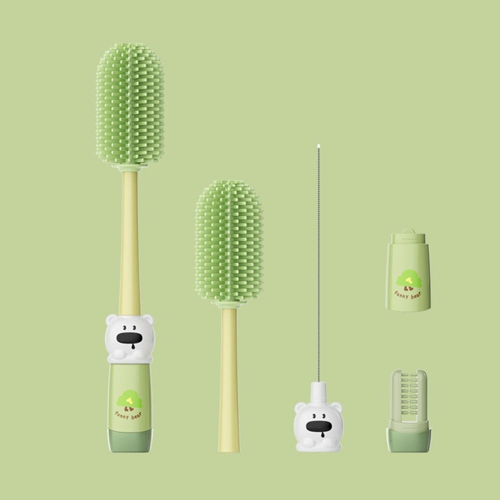 4in1 Bottle Cleaning Brush Set Long Handle 360 Degrees Glass Cup Washing Brush Multifunctional Straw Washing Cleaner Care