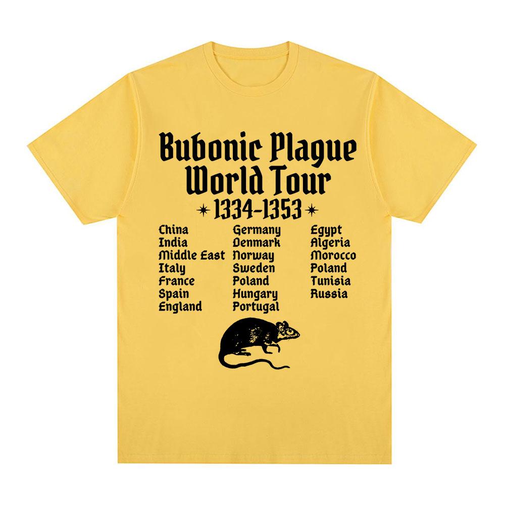 Bubonic Plague World Tour T-shirt Men Women Funny Mouse Rat Meme Gothic T Shirt Vintage Casual Oversized T Shirts Streetwear