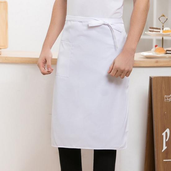 Waist Waterproof Chef Bistro Apron for Men Women Polyester Cooking Apron with Tool Pocket Oil Stain Resistant Cleaning Apron for Home Kitchen Bar