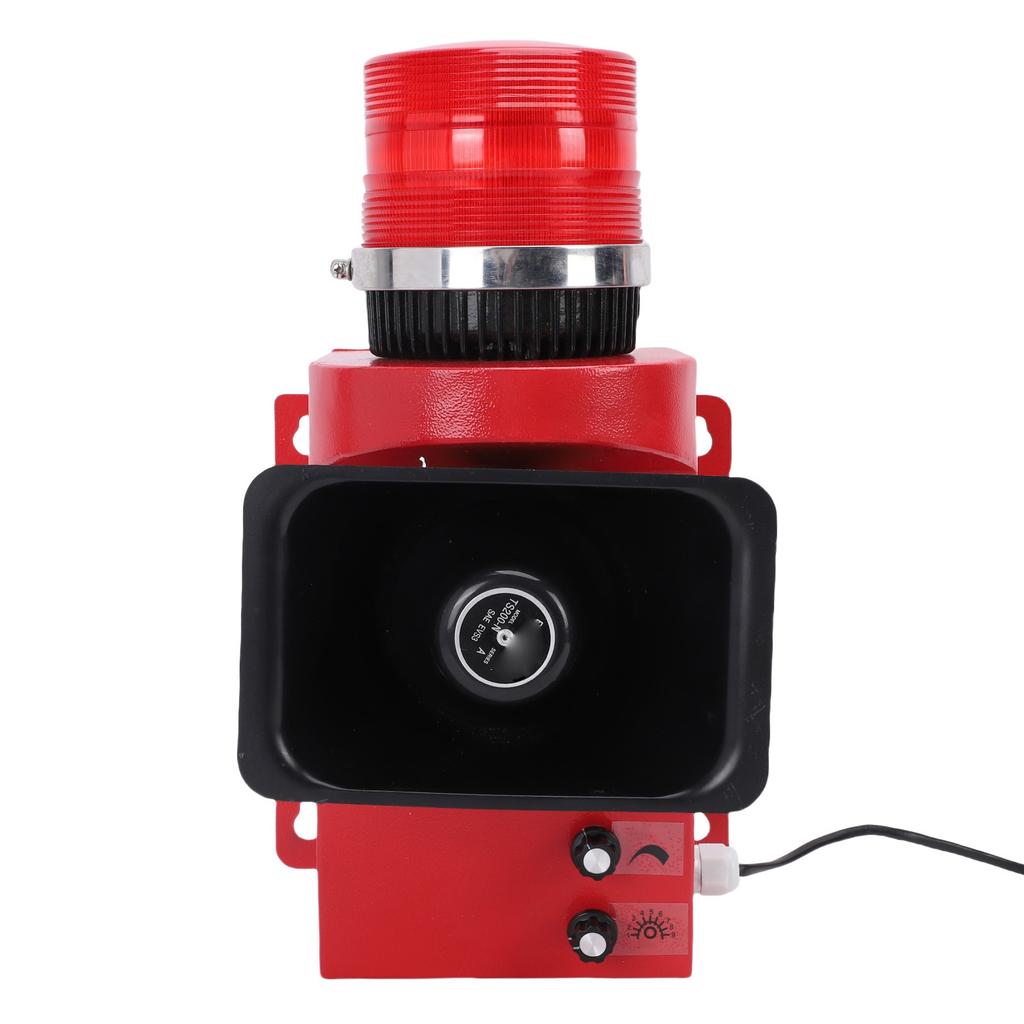 Sirena Industriale con Tromba e Luce di Avvertimento a LED 180db Volume Allarme Acustico e Visivo