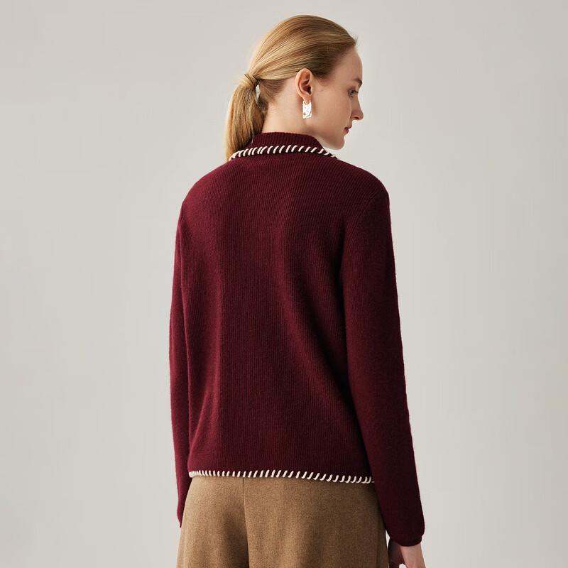 Zhaojun Women's 100% Cashmere Color-Block Rope Knit Sweater