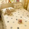 Sleep Grid Double Layered Chiffon Bed Skirt Ice Silk Air Conditioning Soft Seat 3-Piece Set