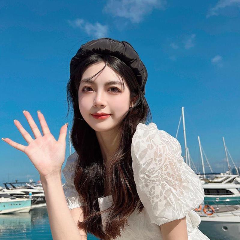 1PC Sunshade Hat Fashion Empty Top Hat Foldable Women Dual Use Big Brim Summer UV Protection Hair Hoop