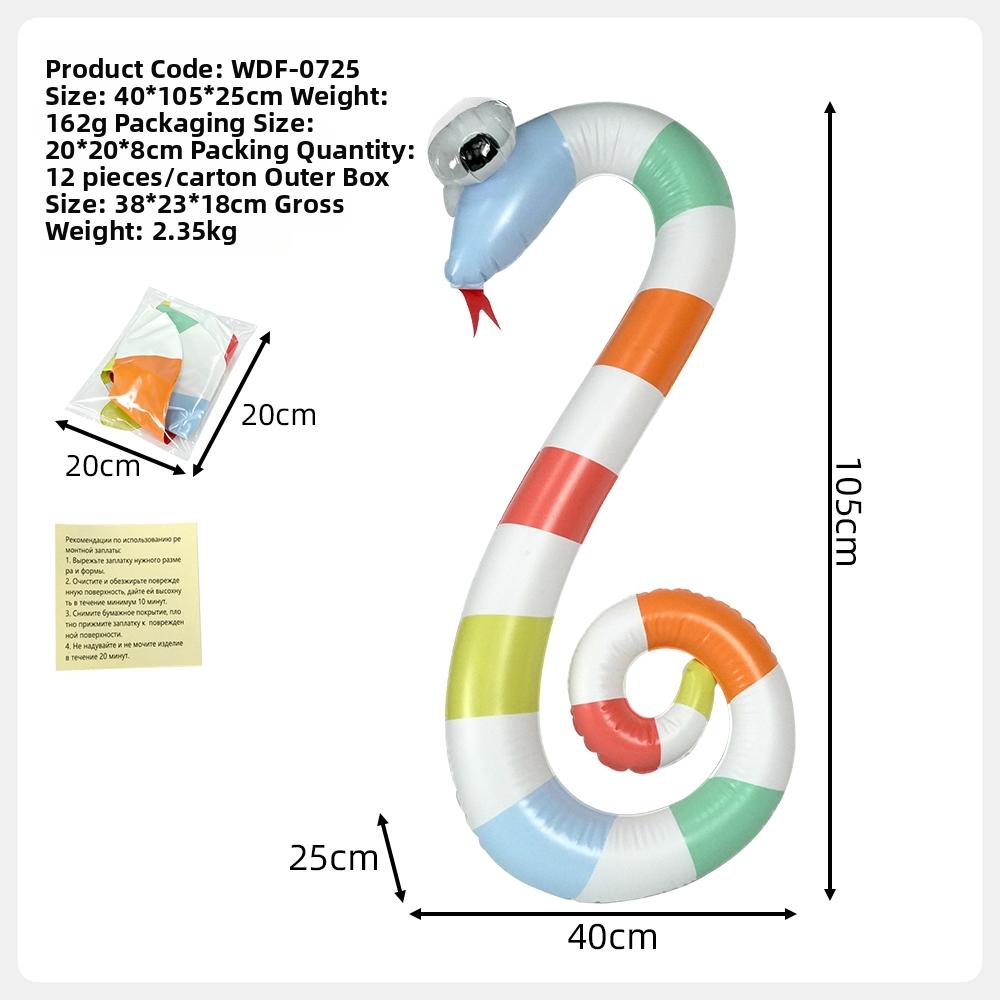 Inflatable Snake Pool Noodle PVC Blow Up Wavy Floating Stick Adult Kids Swimming Training Float Water Beach Game Toy