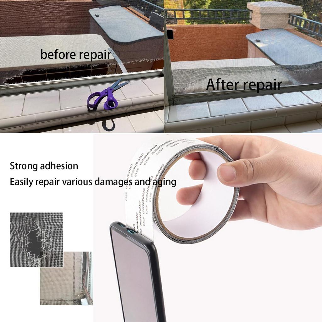 1/3Pcs Window Screen Repair Tape Self Adhesive Mesh Tape Net Door Fix Patch Anti Insect Mosquito Mesh Broken Holes Repairing