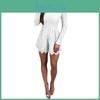 Elegant Fashion Womens Casual Romper Dress Lace Long Sleeve Sexy Short Jumpsuit