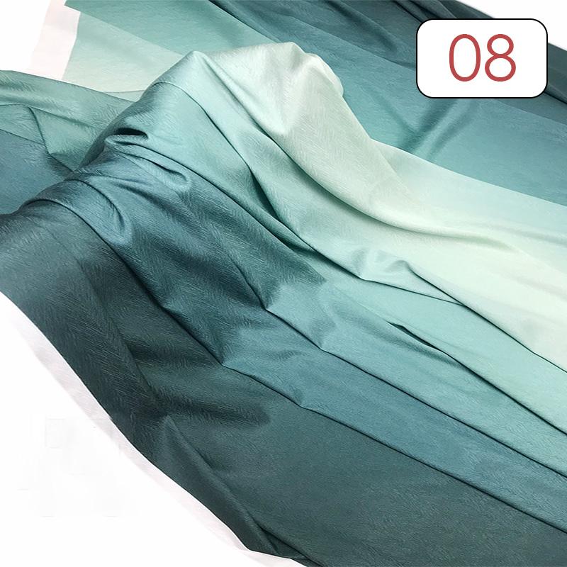 1 Meter Ancient Style Rainbow Gradient Fabric 120D Jacquard Multi-Tones Ombre Tulle Fabric For Sewing Hanfu Dress Stage Costume