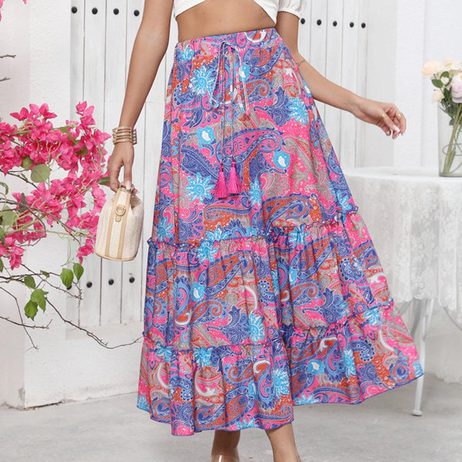 

Жіноча повсякденна спідниця з високою талією та великою спідницею-гойдалкою Спідниця з талією та великою спідницею-гойдалкою XL фіолетовий