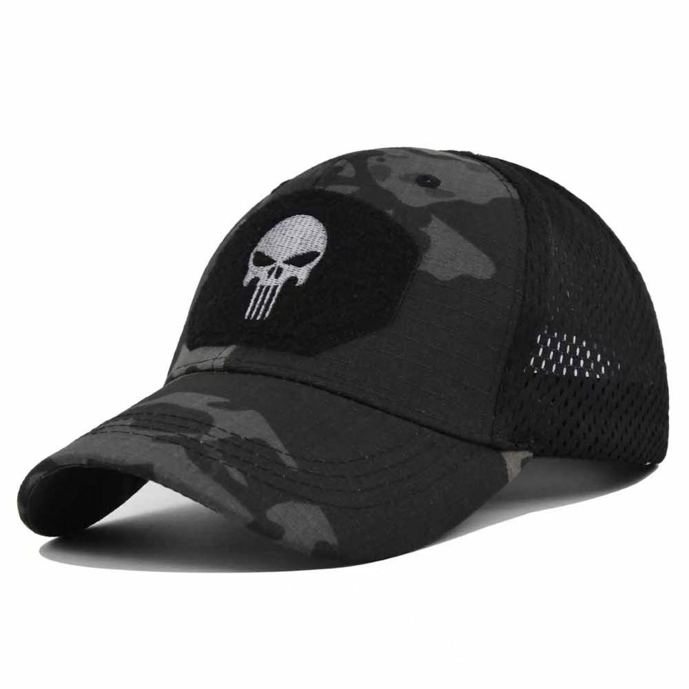 

Cross-Border Camouflage Tactical Military Skull Cap - Special Forces Outdoor Mesh Duckbill Hat Adjustable