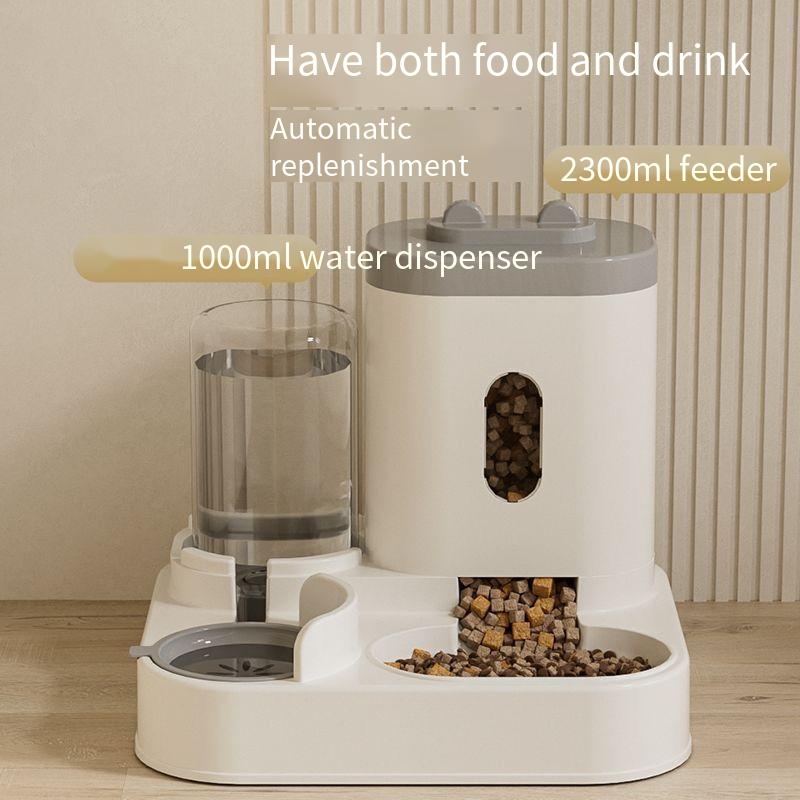 Dog Cat Food Bowl Automatic Feeder Water Dispenser Double Bowls Large Capacity Household Pet Supplies Portable Water Container