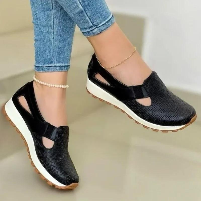 Ladies Shoes 2025 Hot Sale Slip-on Women's Vulcanize Shoes Fashion Hollow Out Plus Size Outdoor Best Seller Outdoor Casual Shoes