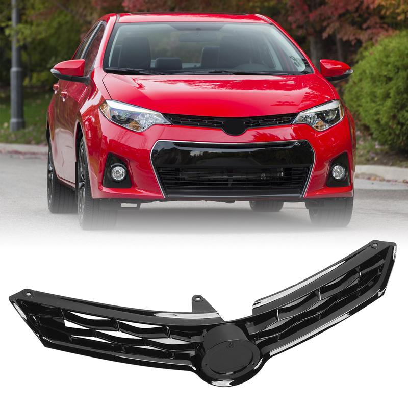 Premium Front Bumper Upper Grille 53100-02570 Hood Grille Cover Replacement for Toyota Corolla S E170 2014-2016 - Sturdy