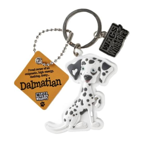 

Милый иллюстрированный брелок для ключей с далматинцем и кошкой,