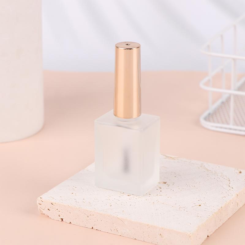 15Ml Empty Frosted Round Nail Polish Bottle With Portable Brush Nail Art Container Glass Nail Oil Bottles Light-Resistant