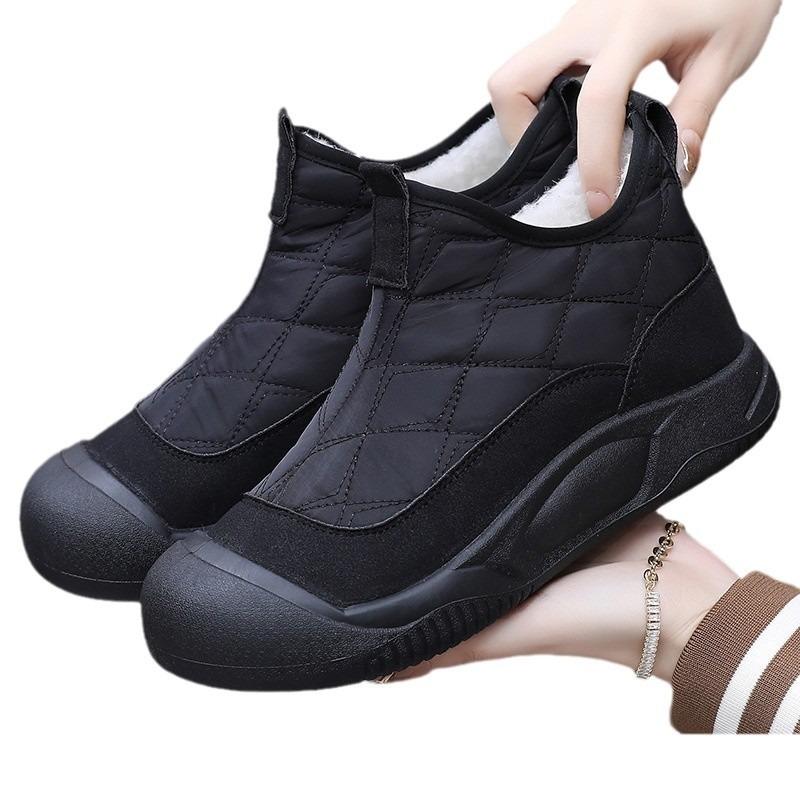 Snow Boots Women's New Fleece Thickened Non-slip Warm Boots for Winter 2025 Mom Shoes for Middle-aged and Elderly Cotton Shoes