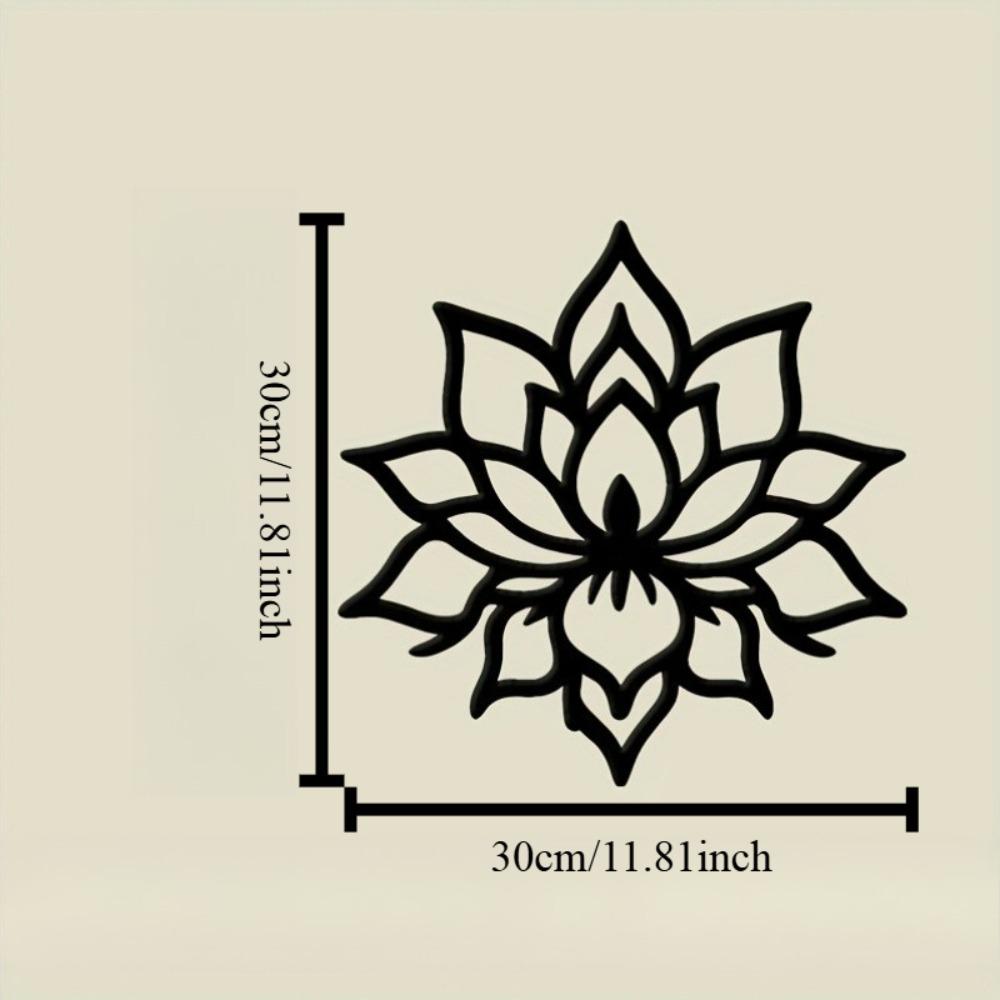 

Metal Wall Art Lotus Flower Black Minimalist Design Gift for Mother Day Easter Birthday Indoor Outdoor Patio Decor 12in