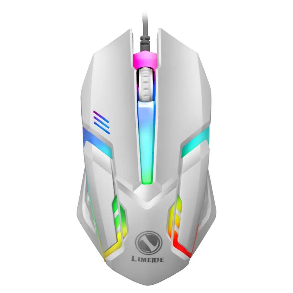 

USB Wired Mouse RGB Colorful Mosue E-Sports Gaming Mouse Wired Office Mouse Mice For PC Desktop Laptop Computer Windows iOS білий