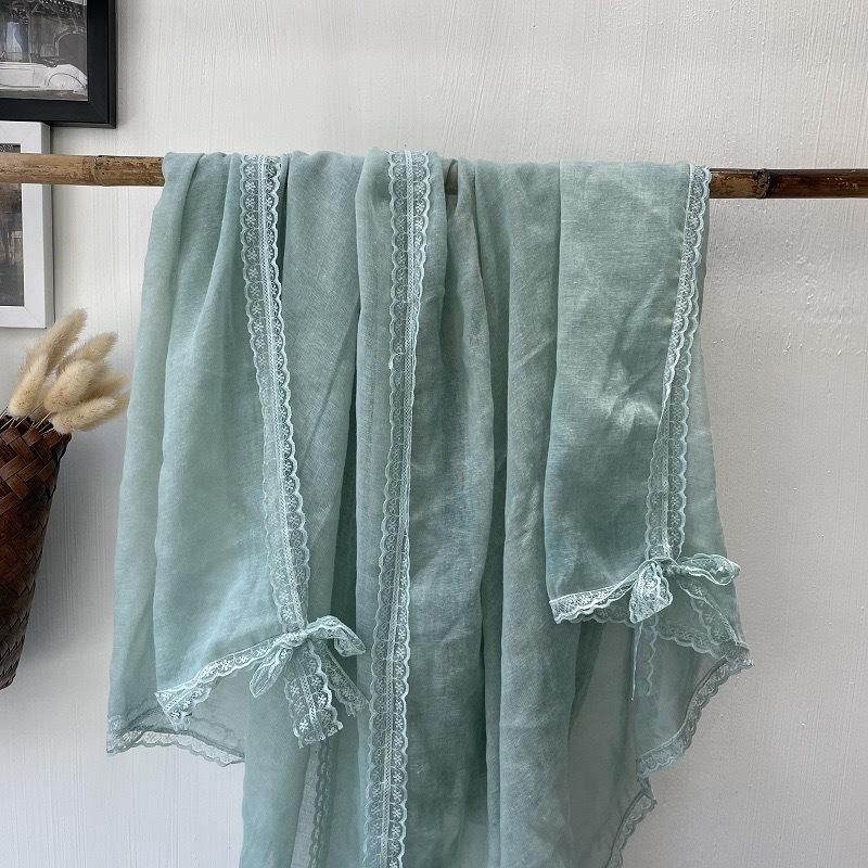 Nowy Jesienno-Zimowy Wysokiej Klasy Koronkowy Koronkowy Literacki Szal Ochrona przed Słońcem Wszechstronny Gładki Szalik Bawełniany i Lniany dla Pary