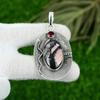 925 Silver Heart Chakra Rhodonite Stone Rubillite Engagement New Pendant Jewelry