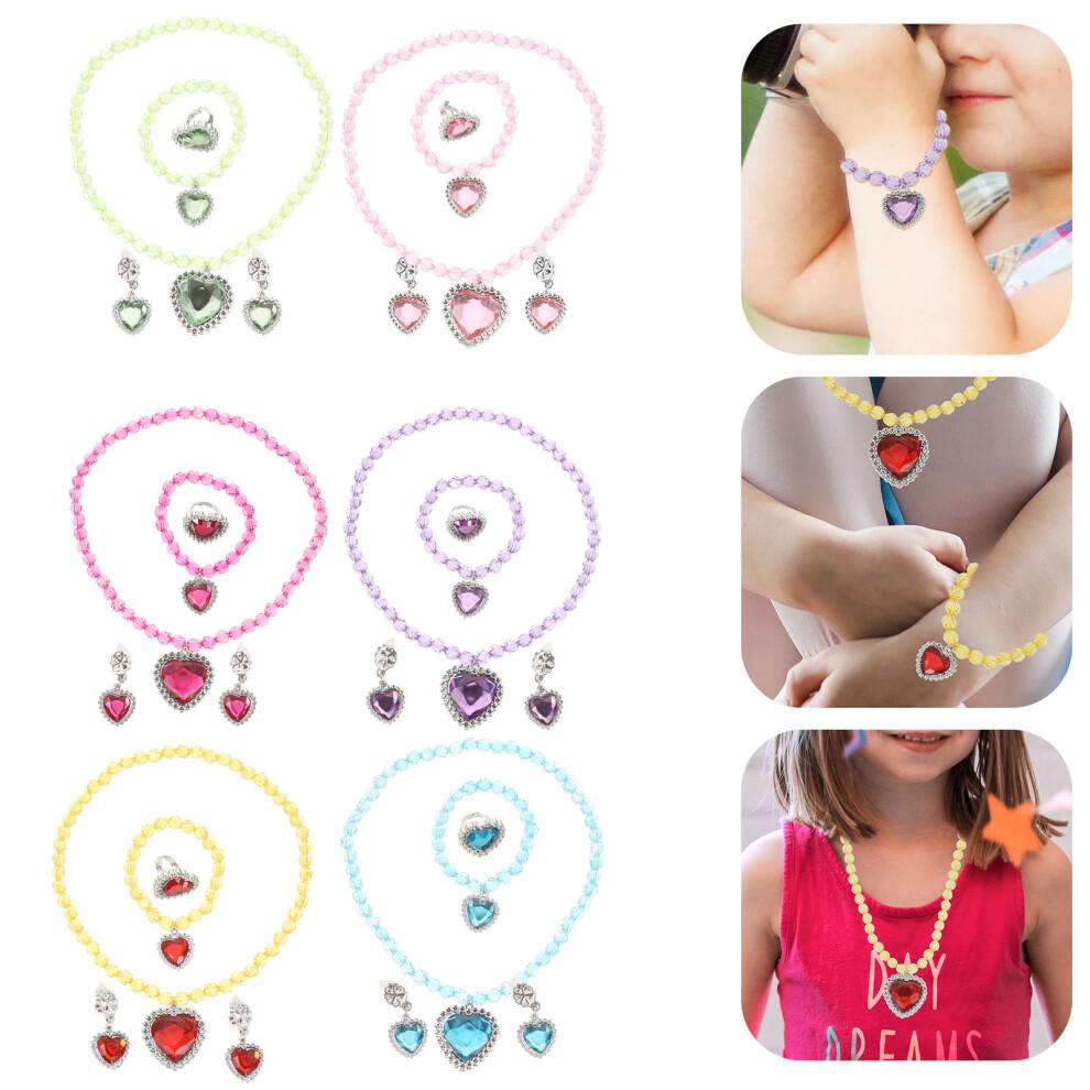 2 Pieces Girls Jewellery Sets For Kids Dress Up Bracelets Necklace