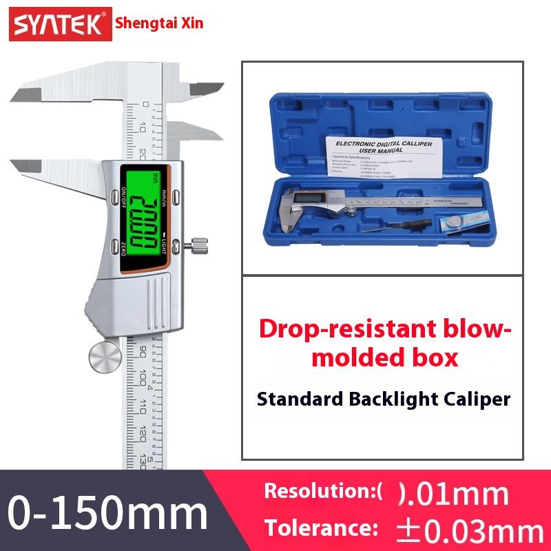 Digital Caliper 1-111mm Electronic Stainless Steel Vernier Caliper with Depth Gauge High Precision IP11 Waterproof LCD Display