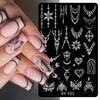 Valentine'S Day Nail Art Steel Plate Grid Series Love English Butterfly Dandelion Nail Art Printing Board