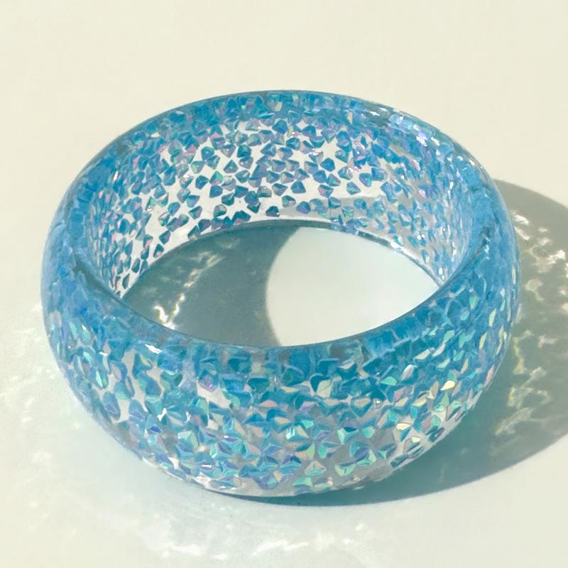 Accessories, exaggerated round resin glitter bracelets, transparent bracelets wholesale