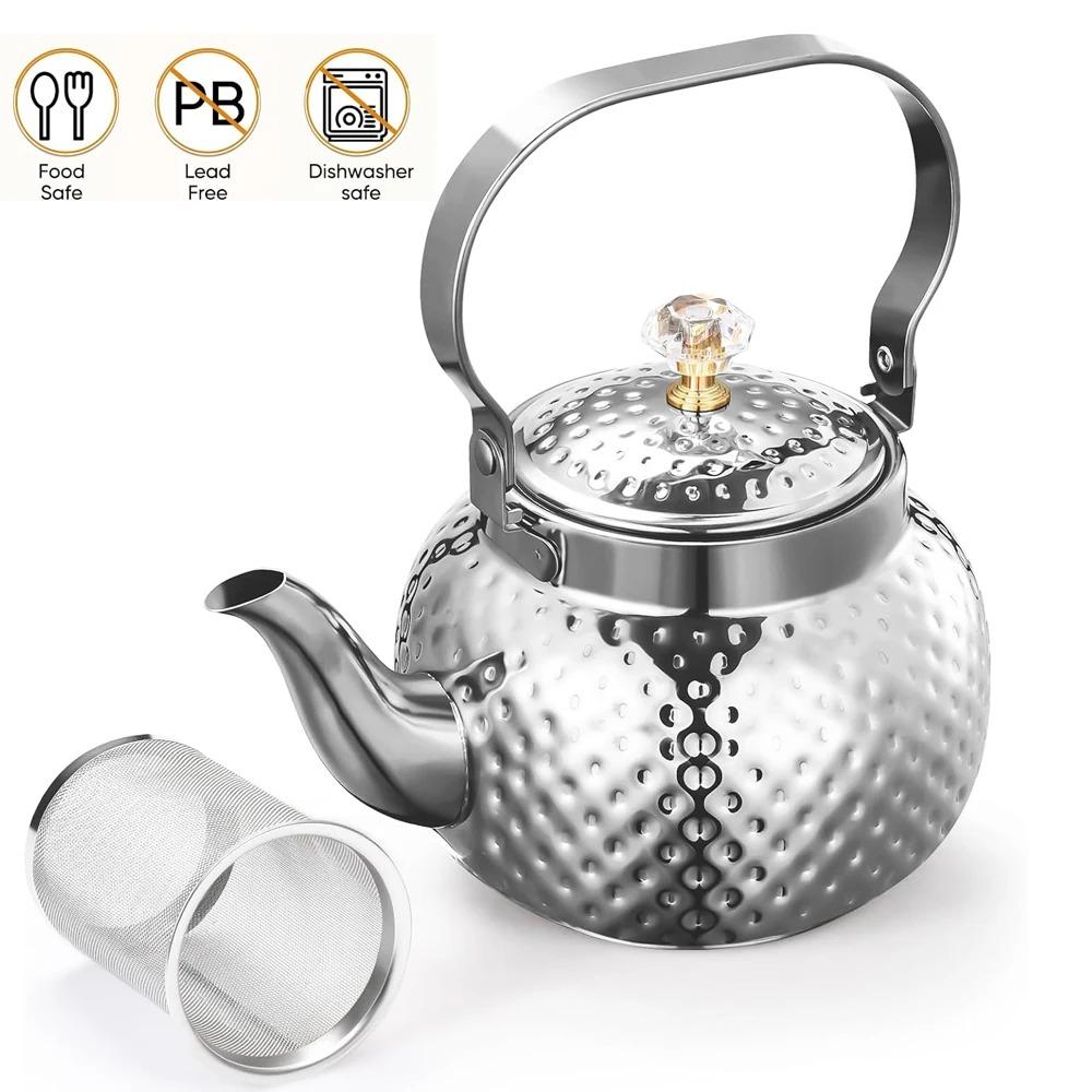 Teapot with Removable Infuser Stainless Steel Coffee Tea Perfect Filter for Loose Leaf Maker Water Kettle for Induction Gas