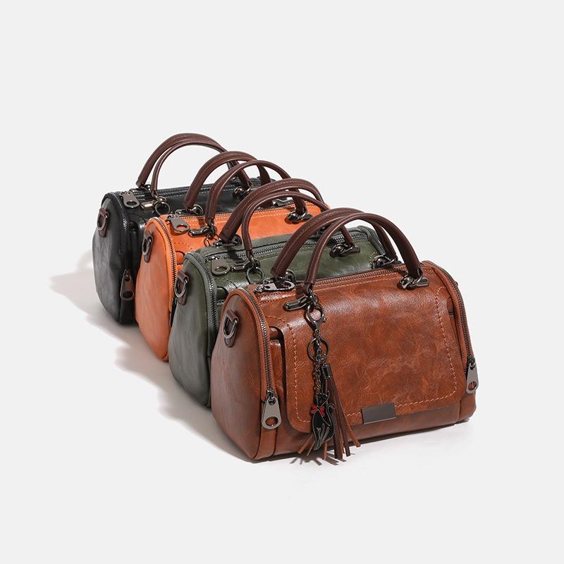 Women's bag winter new trendy versatile cowhide handbag fashion shoulder oblique span bag soft leather women's bag