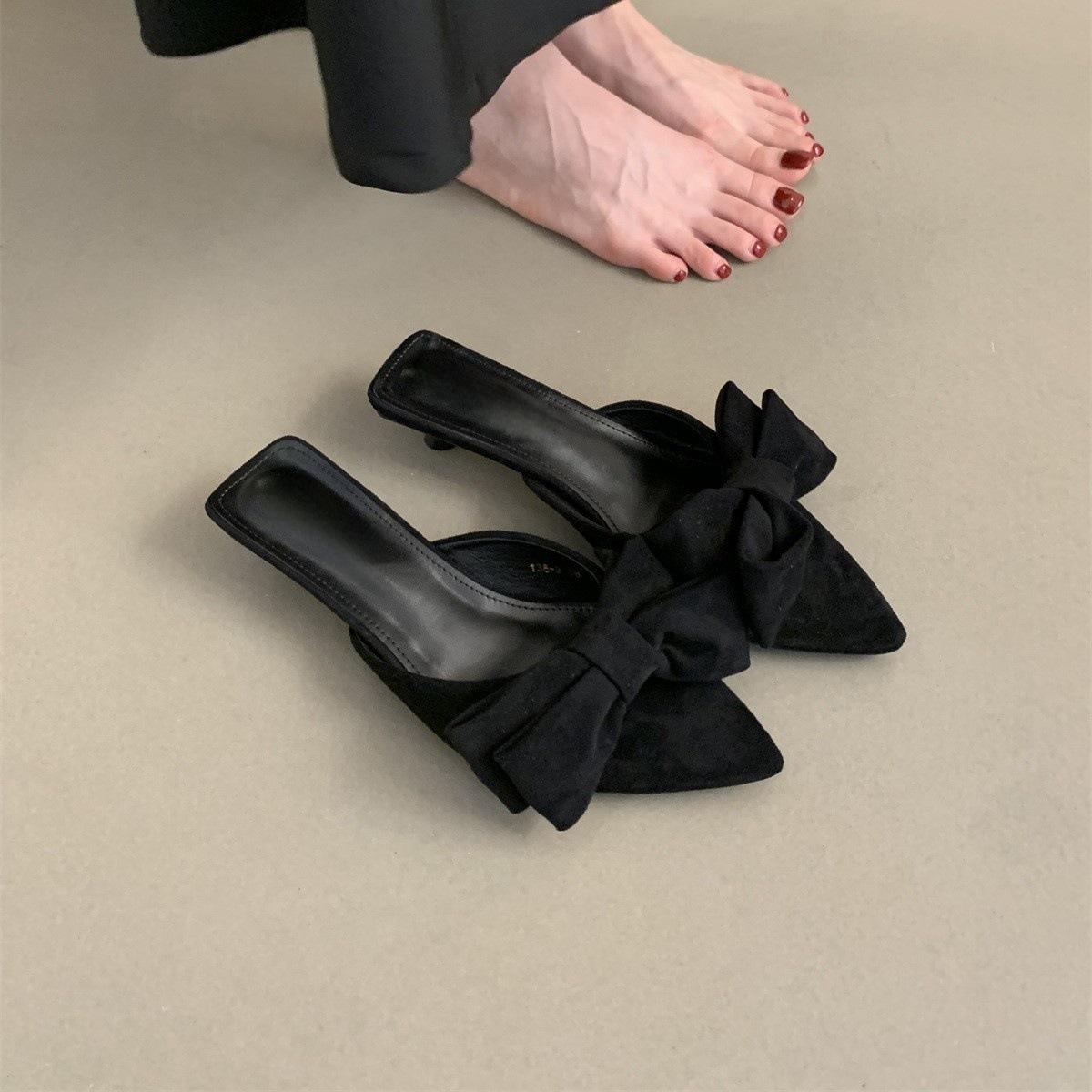 

Женские тапочки женская летняя одежда новые бантик темперамент нежная фея с юбкой кошка и сандалии 42 чёрный