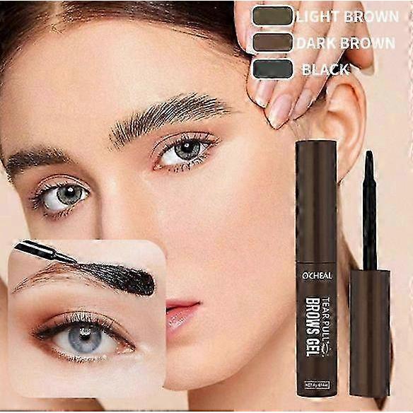 3Pcs Tattoo Brow Gel Peel Off - Waterproof, Lasts 3 Days, Transfer-proof, for Fuller Defined Eyebrows, 4 Shades