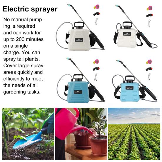 5L/8L Elektrischer Gartensprüher Rucksack-Rasensprüher mit 3 Düsen Einziehbarer Stab Verstellbarer Gurt Gartensprühgerät zum Bewässern und Düngen
