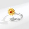Creative Sunflower Spinner Ring For Women Anti Anxiety Stress Relief Jewelry You Are My Sunshine Rotatable Finger Ring