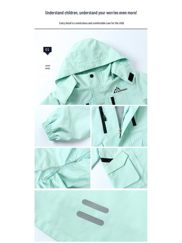 Children's 3-in-1 Ski Suit: Detachable Outdoor/Class Uniform for Primary & Kindergarten