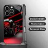 Neon Red Sports Car Print mobile phones Glass phone case for iphone 17 pro max cover for iPhone 17 16 15 14 13 12 11pm Pro Plus