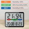 Temperature Humidity Meter Desktop Testing Meter with Time Date Display Large LCD Thermometers Hygrometer for Indoor