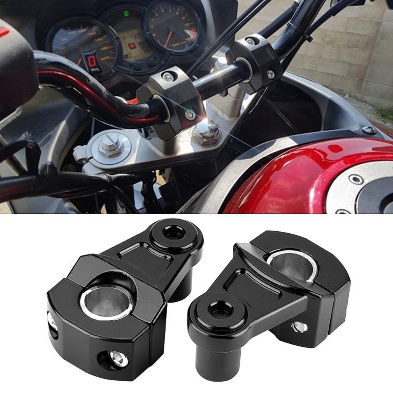 1 Pair Motorcycle Pivoting HandlebarRiser Aluminum Clamps for 22mm 25mm Handlebars Modified Accessories Black