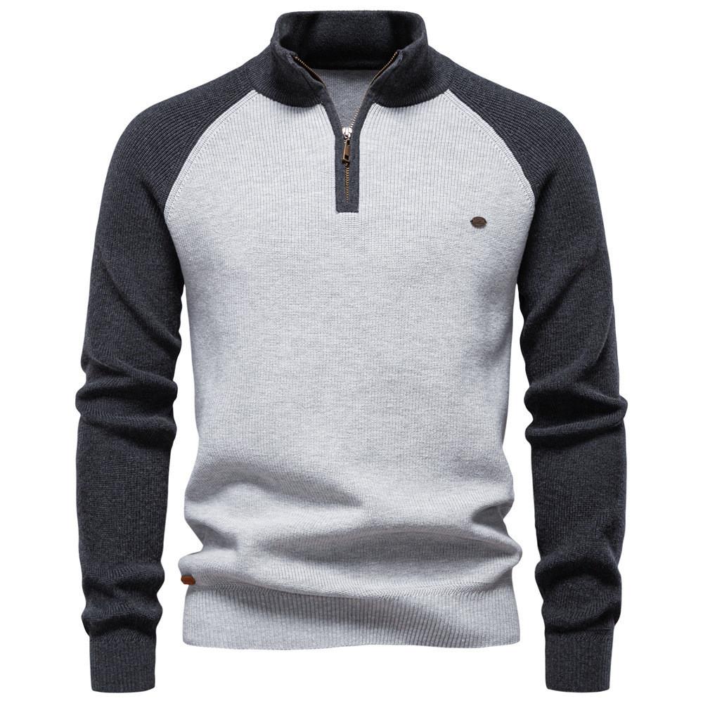 Pull d'automne pour homme à col rond avec mélange de coton stretch pour un style urbain décontracté