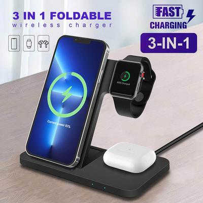 3 In 1 Qi Wireless Charger for Apple Watch Airpods  Station for IPhone 13 12 11 Pro Max X Xs Xr 8 Samsung Galaxy S30 S21 S20 S10 S9 Huawei